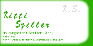 kitti sziller business card